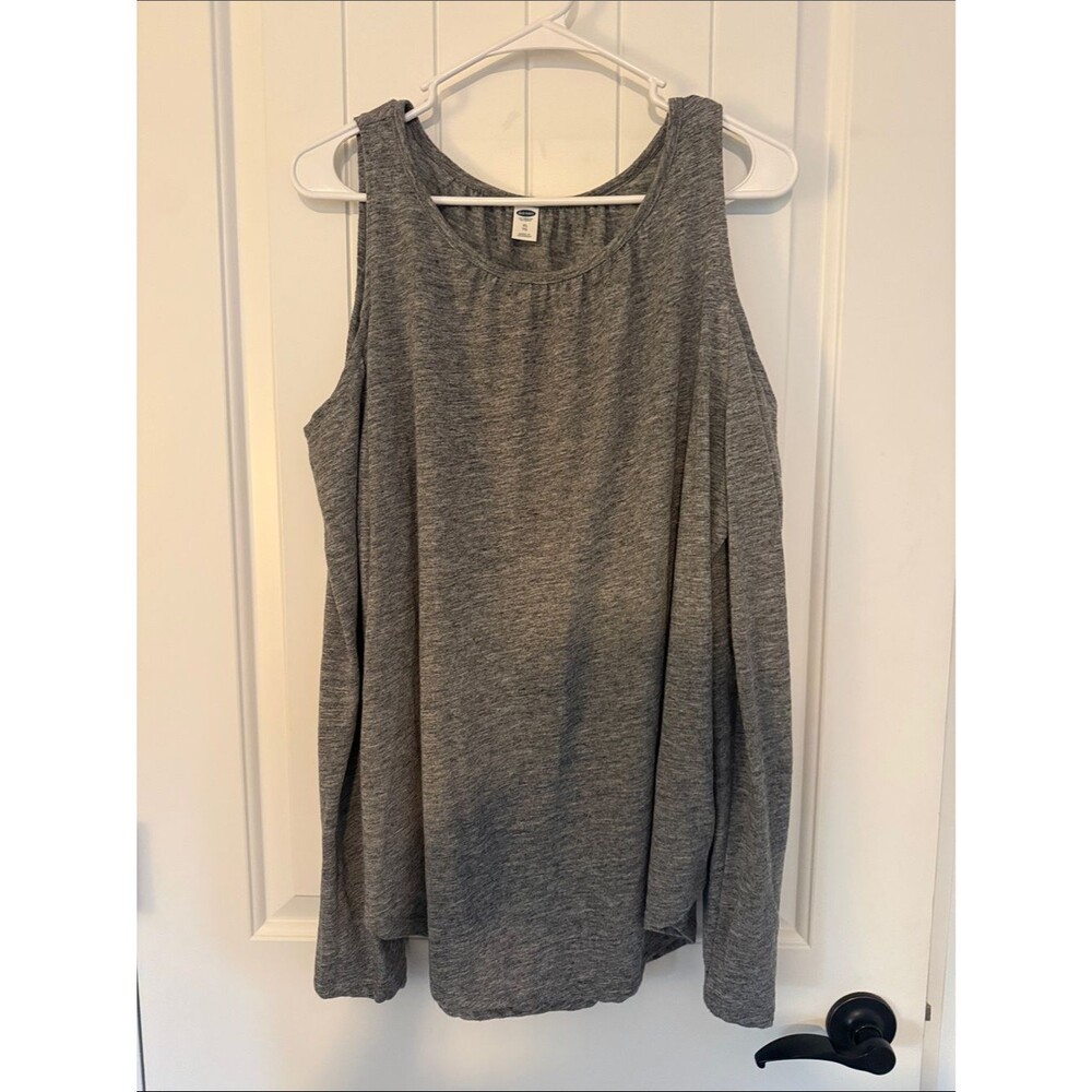 XL Old Navy Gray Cold-Shoulder Tank Top